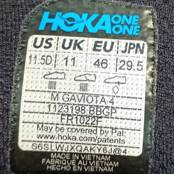 Men's Hoka One One Gaviota 4 Blue Running Hiking Shoes 11 11D 11.5D 12.5 12.5D - Picture 12 of 14